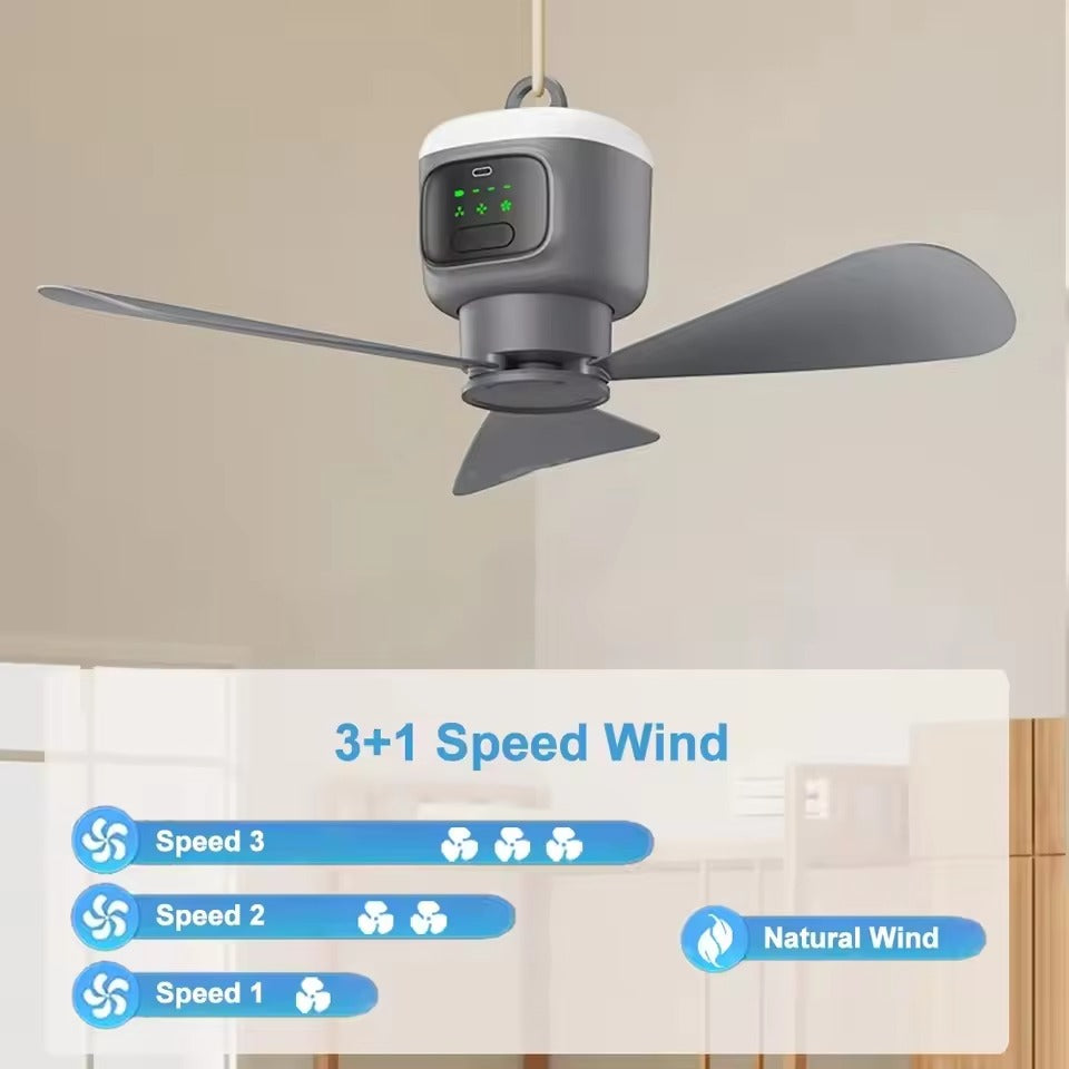 Ventilateur de plafond sans fil portable
