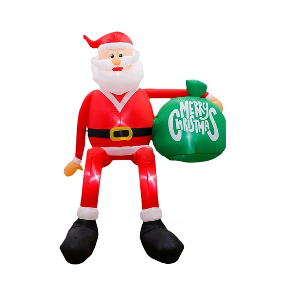 Géant de 8 pieds LED Père Noël Grimpant Gonflable – Décoration de Noël Extérieure Premium