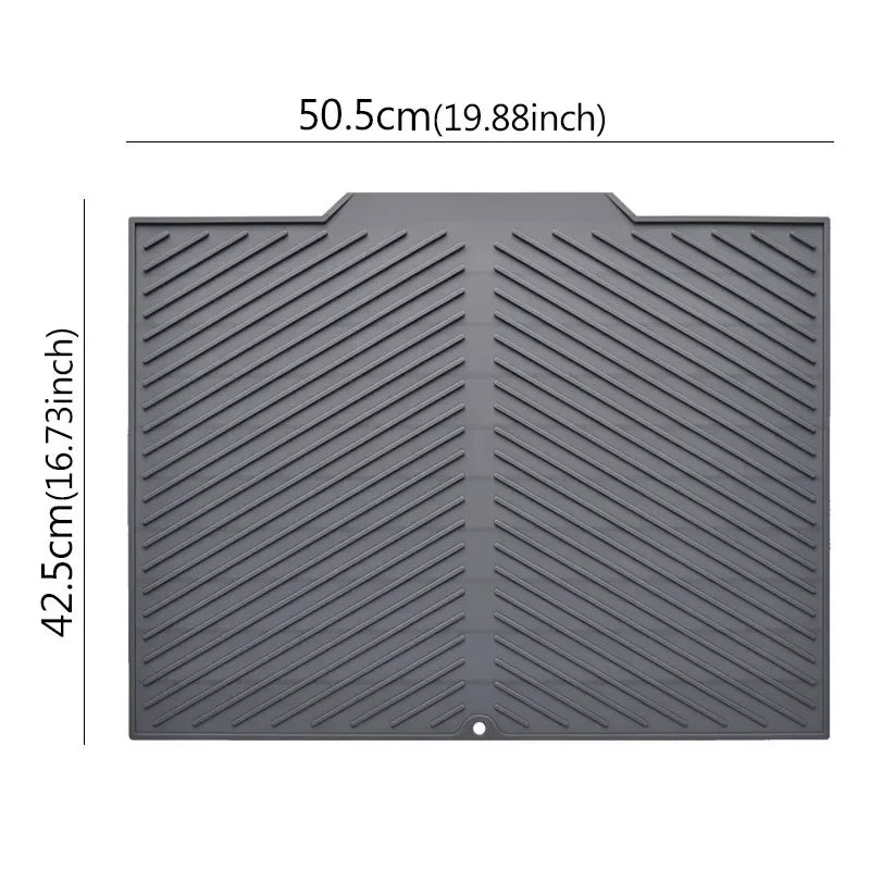 Tapis de Séchage en Silicone avec Design de Drain