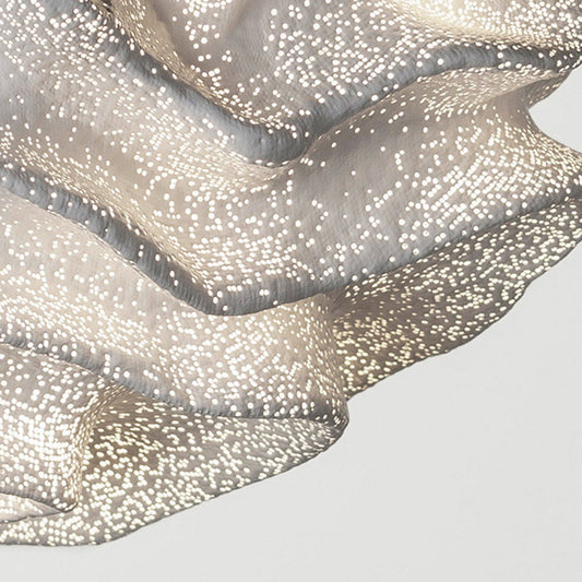 FloralAura | Elegant LED Pendant Light in White Metal Flower Shape