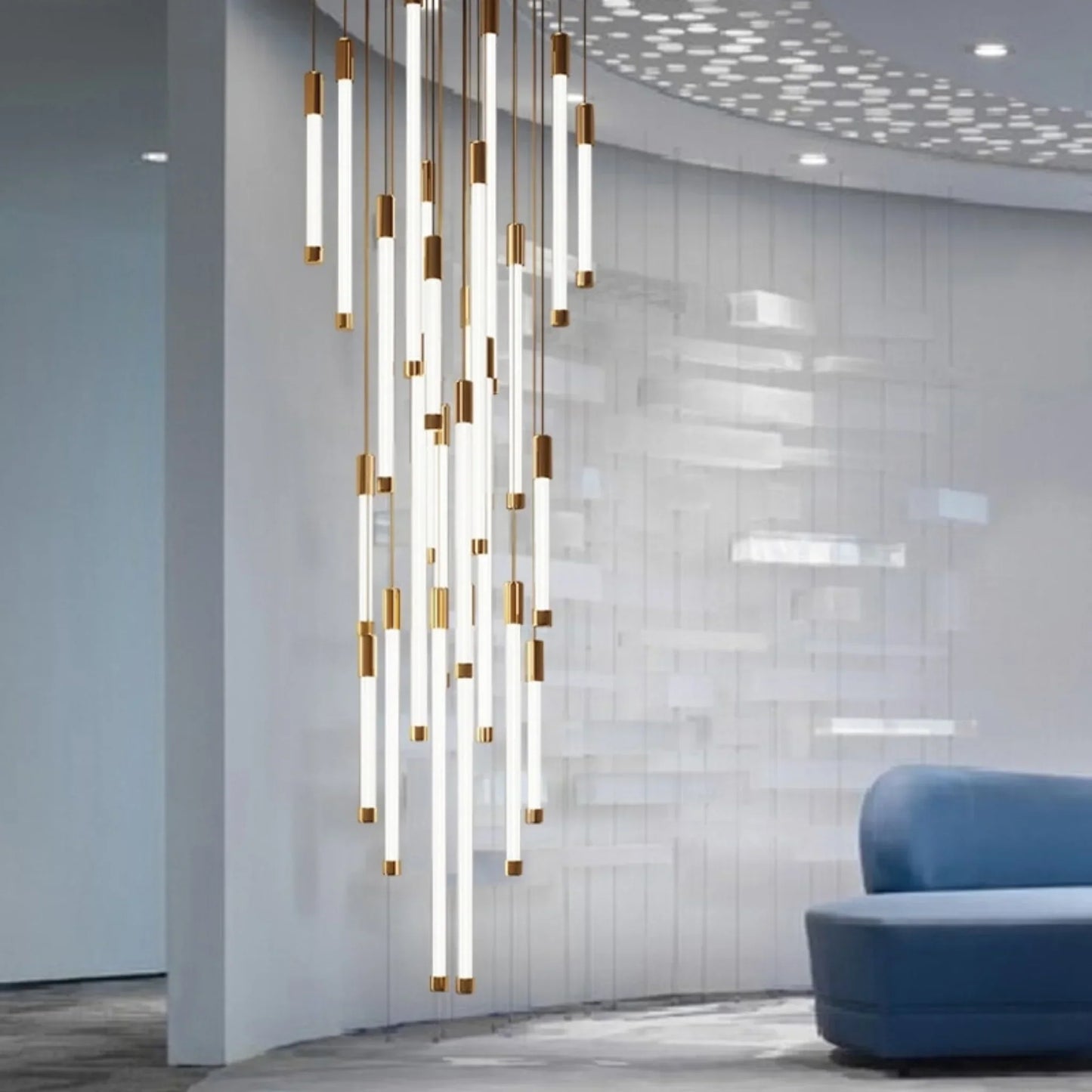 LuxeStairs - Lustre LED Doré