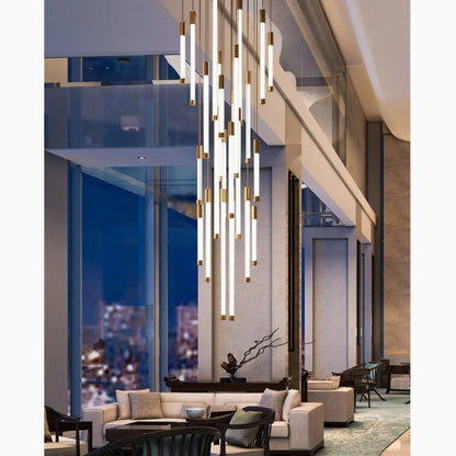 LuxeStairs - Lustre LED Doré