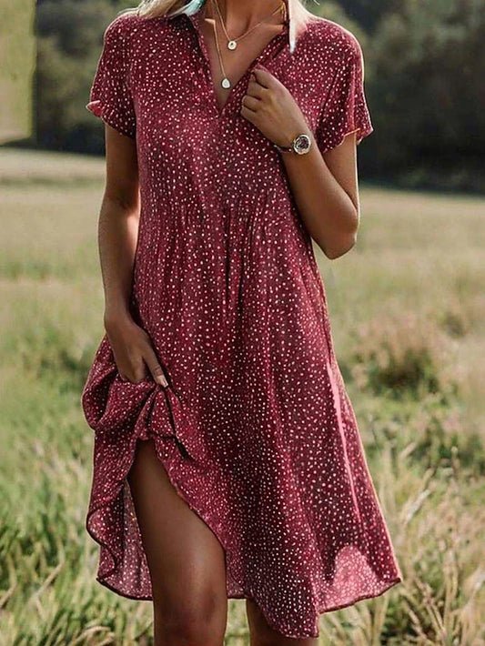 Portia | Casual floral robe with lapel collar