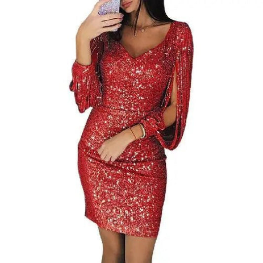 Sequin evening dress for women | Mini