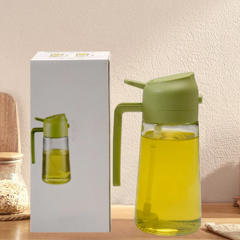 Pulvérisateur et distributeur d'huile en verre 2-en-1