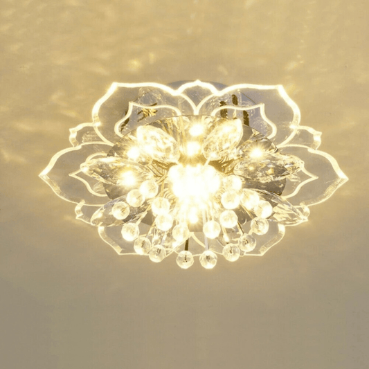 FloralGlow - Plafonnier LED en Cristal pour Élégance
