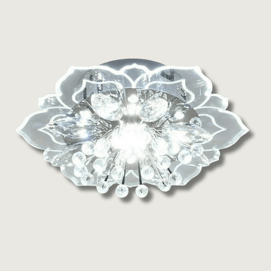 FloralGlow - Plafonnier LED en Cristal pour Élégance