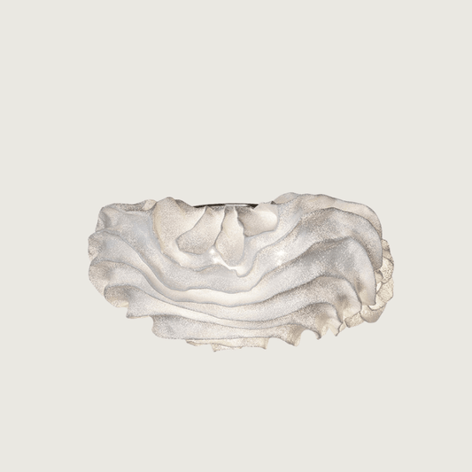 FloralAura | Elegant LED Pendant Light in White Metal Flower Shape