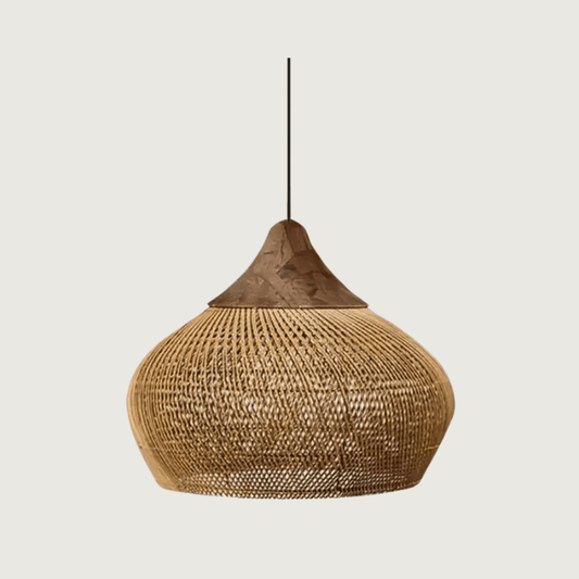 SolsticeGlow - Lampe en osier faite à la main