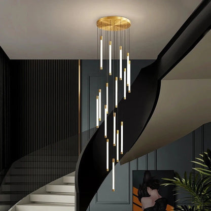 LuxeStairs - Lustre LED Doré