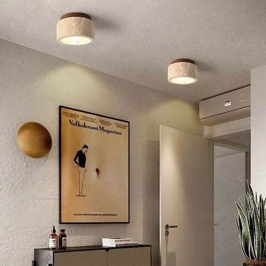 Travertine Glow - Lampe de Plafond Élégante pour Escalier