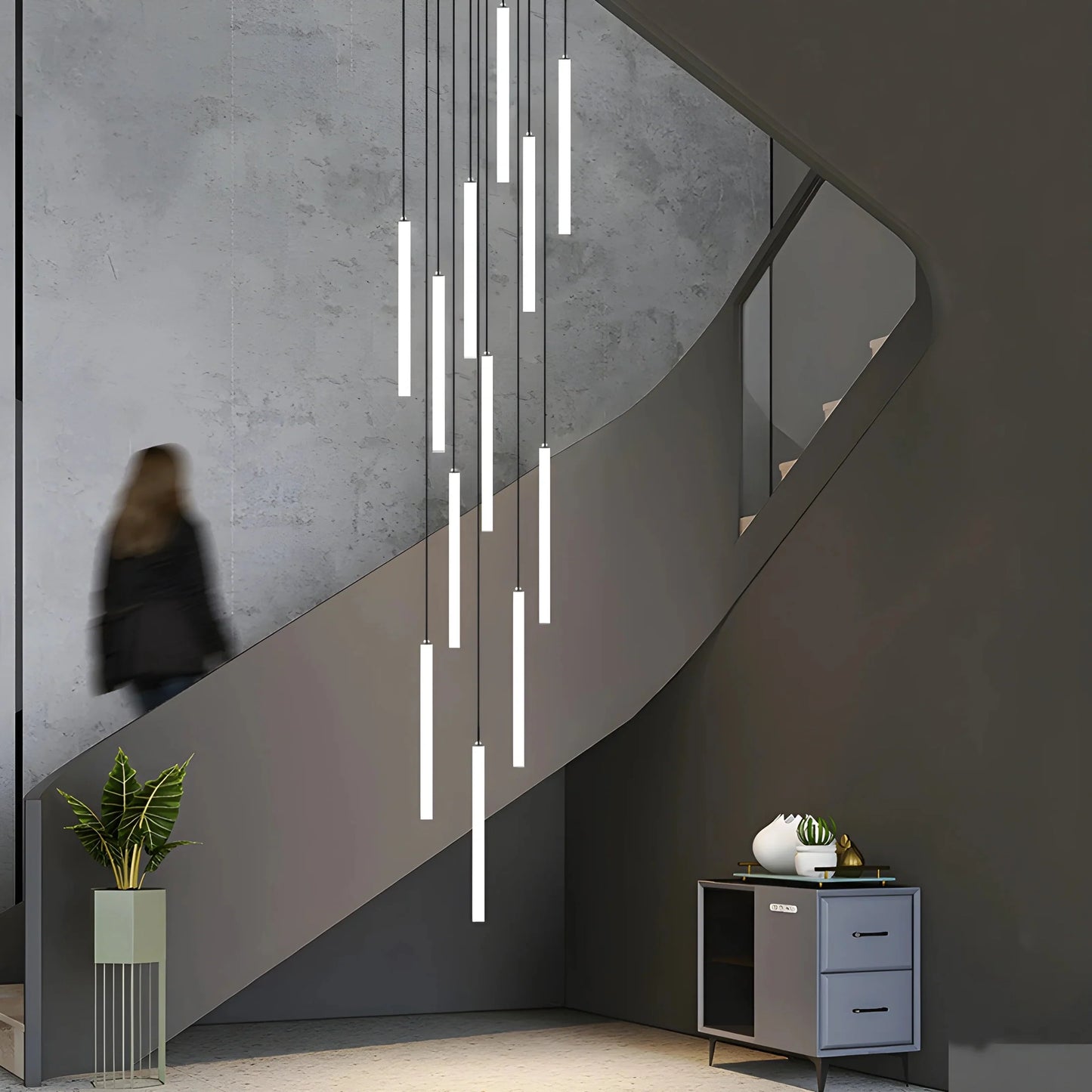 ElevateGlow - Lustre Spiral Vertical Luxe for Staircase