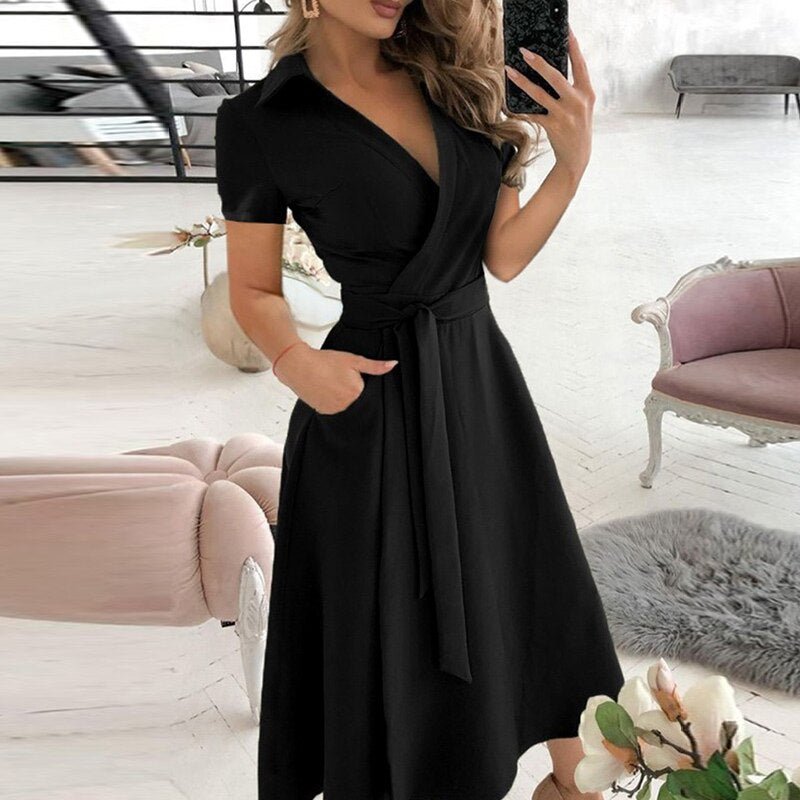 Fintan | Robe à ligne A avec cravate pour femmes
