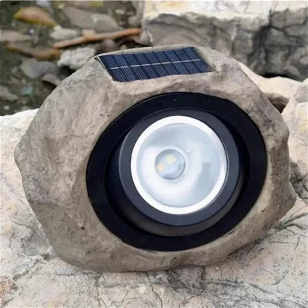 RockGlow | Lampe de Jardin Solaire en Forme de Pierre Naturelle