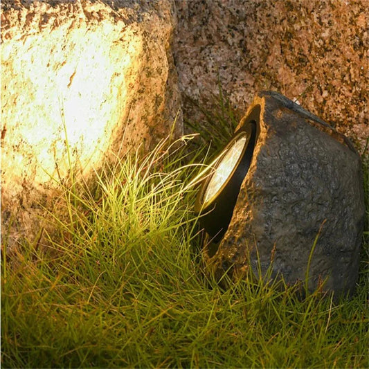RockGlow | Lampe de Jardin Solaire en Forme de Pierre Naturelle